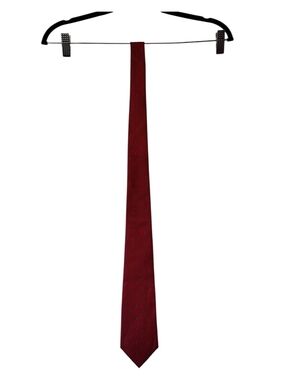 Christian Dior Red Tie with Small Navy Motifs 100% Silk